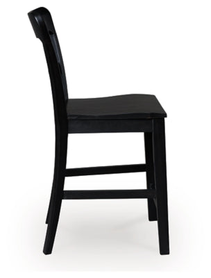 Ashley Chadworth Black Counter Height Barstool (Set of 2)
