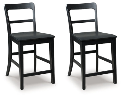 Ashley Chadworth Black Counter Height Barstool (Set of 2)