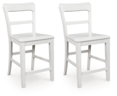 Ashley Chadworth White Counter Height Barstool (Set of 2)