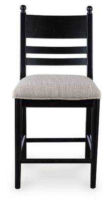 Ashley Chadworth Black Counter Height Barstool (Set of 2)
