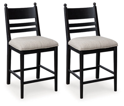 Ashley Chadworth Black Counter Height Barstool (Set of 2)