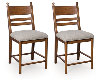 Ashley Chadworth Brown Counter Height Barstool (Set of 2)
