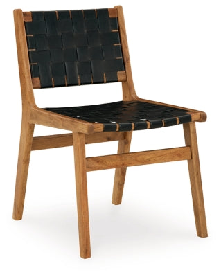 Ashley Fortmaine Brown Black Dining Chair (Set of 2)