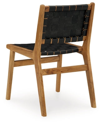 Ashley Fortmaine Brown Black Dining Chair (Set of 2)