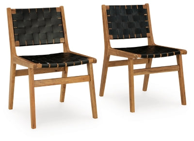 Ashley Fortmaine Brown Black Dining Chair (Set of 2)