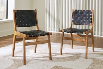 Ashley Fortmaine Brown Black Dining Chair (Set of 2)