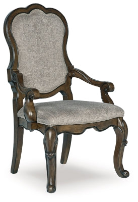 Ashley Maylee Dark Brown Dining Arm Chair (Set of 2)