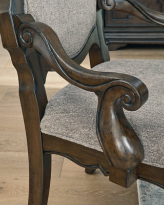 Ashley Maylee Dark Brown Dining Arm Chair (Set of 2)