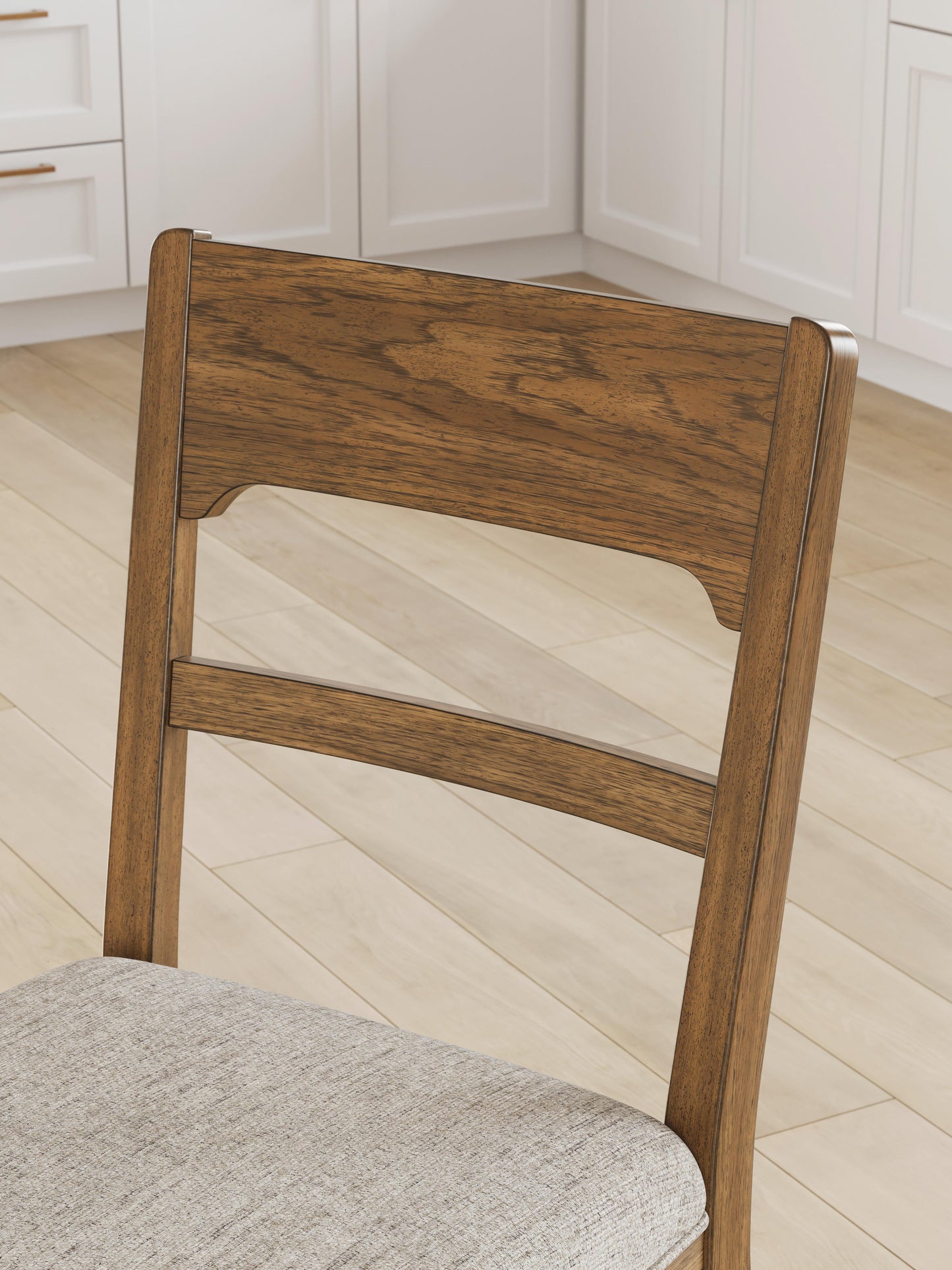 Ashley Cabalynn Oatmeal Light Brown Counter Height Barstool (Set of 2)