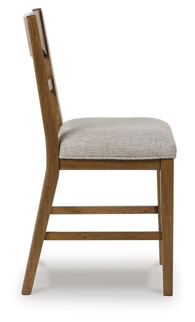 Ashley Cabalynn Oatmeal Light Brown Counter Height Barstool (Set of 2)