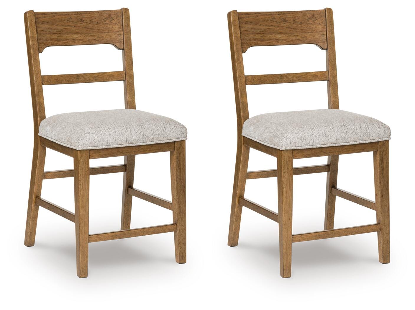 Ashley Cabalynn Oatmeal Light Brown Counter Height Barstool (Set of 2)