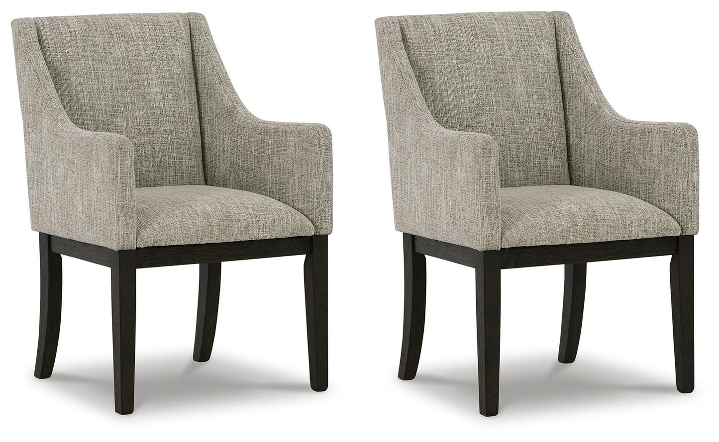 Ashley Burkhaus Beige Dark Brown Dining Arm Chair (Set of 2)