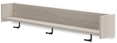 Ashley Socalle Light Natural Wall Mounted Coat Rack with Shelf