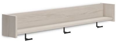 Ashley Socalle Light Natural Wall Mounted Coat Rack with Shelf