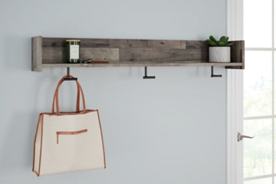 Ashley Neilsville Multi Gray Wall Mounted Coat Rack with Shelf