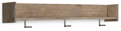 Ashley Oliah Natural Wall Mounted Coat Rack with Shelf