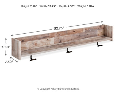 Ashley Neilsville Whitewash Bench with Coat Rack