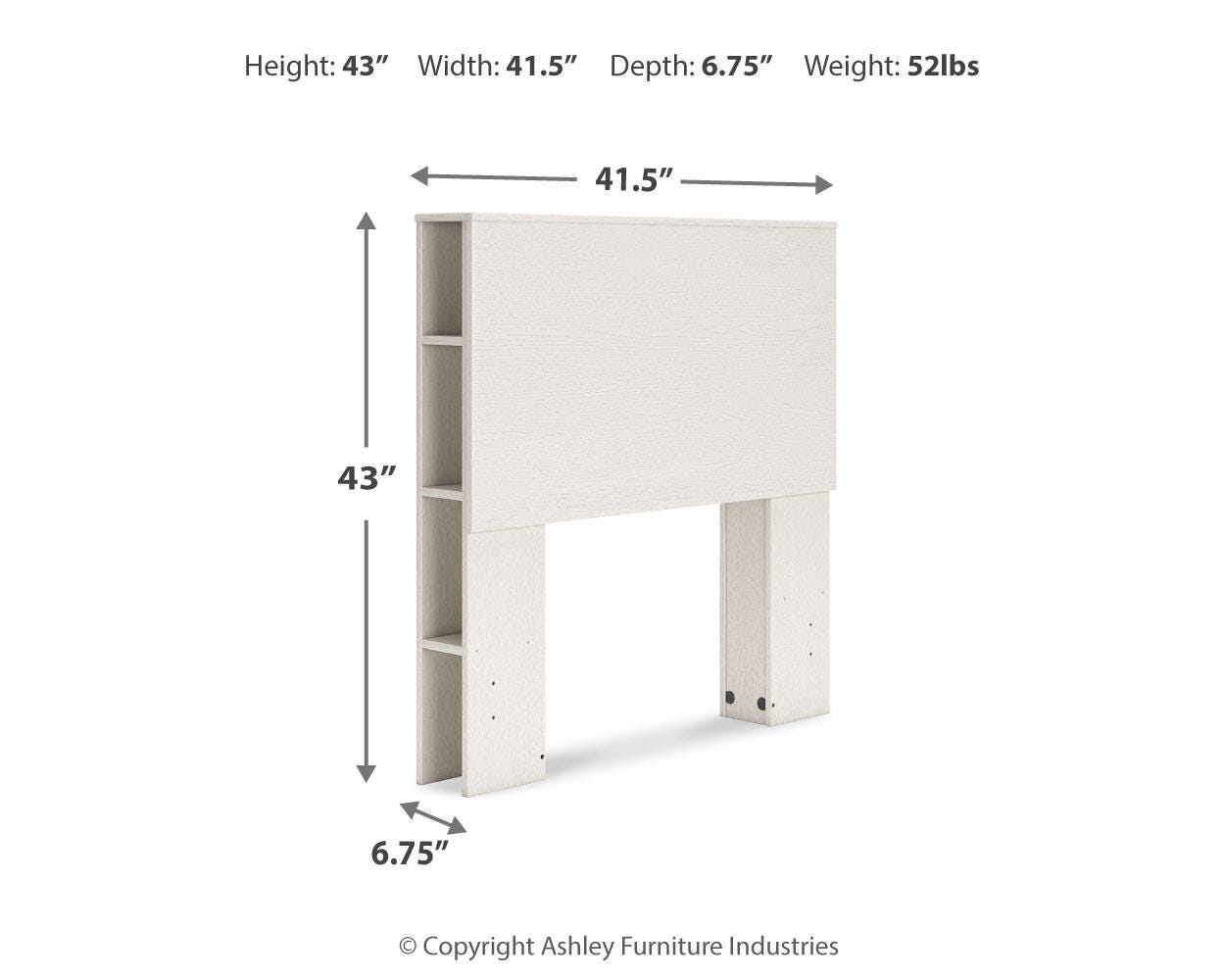 Ashley Aprilyn White Twin Bookcase Headboard