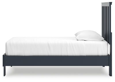 Ashley Simmenfort Navy Blue Twin Platform Bed