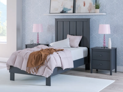 Ashley Simmenfort Navy Blue Twin Platform Bed
