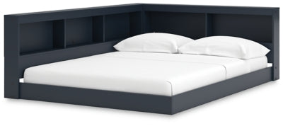 Ashley Simmenfort Navy Blue Full Bookcase Storage Bed