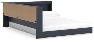 Ashley Simmenfort Navy Blue Full Bookcase Storage Bed