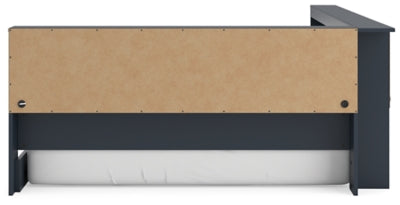 Ashley Simmenfort Navy Blue Full Bookcase Storage Bed