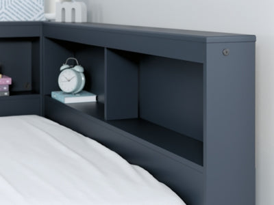 Ashley Simmenfort Navy Blue Full Bookcase Storage Bed
