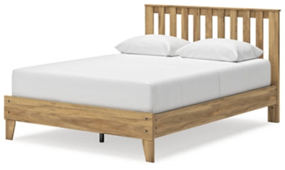 Ashley Bermacy Light Brown Queen Platform Panel Bed