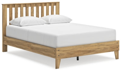 Ashley Bermacy Light Brown Queen Platform Panel Bed