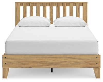 Ashley Bermacy Light Brown Queen Platform Panel Bed