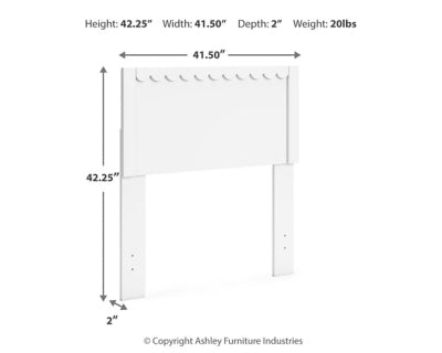 Ashley Hallityn White Twin Panel Headboard