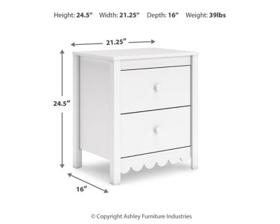 Ashley Hallityn White Nightstand