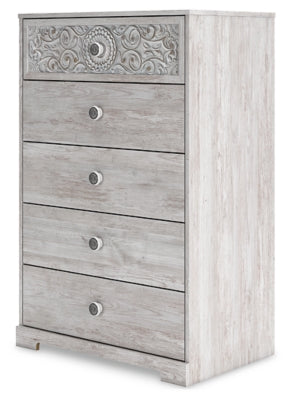 Ashley Paxberry Whitewash 5 Drawer Chest