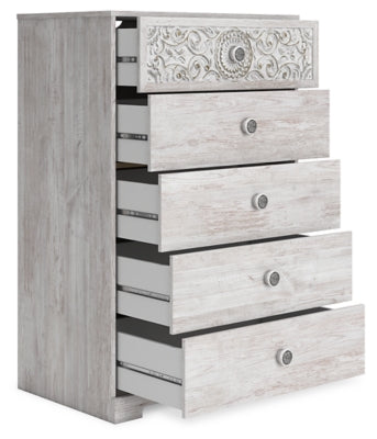 Ashley Paxberry Whitewash 5 Drawer Chest