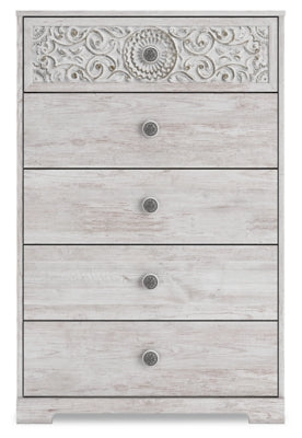 Ashley Paxberry Whitewash 5 Drawer Chest