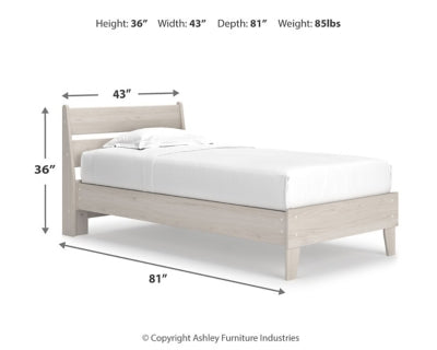 Ashley Socalle Natural Twin Panel Platform Bed