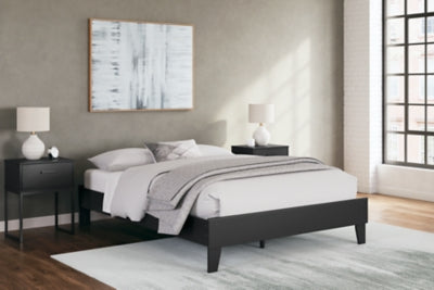 Ashley Socalle Black Queen Platform Bed