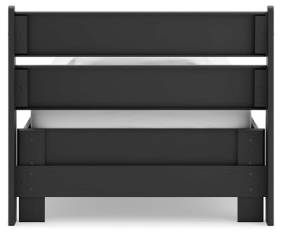 Ashley Socalle Black Twin Panel Platform Bed