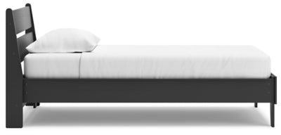 Ashley Socalle Black Twin Panel Platform Bed