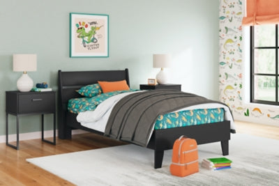 Ashley Socalle Black Twin Panel Platform Bed