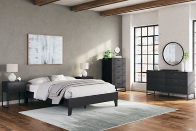 Ashley Socalle Black Queen Platform Bed