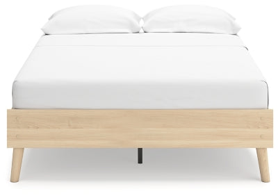 Ashley Cabinella Tan Full Platform Bed