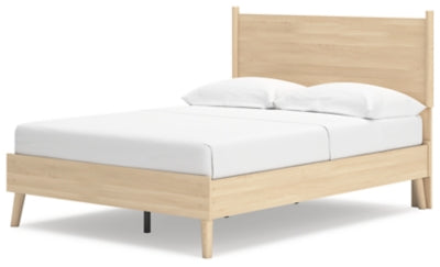 Ashley Cabinella Tan Full Platform Panel Bed