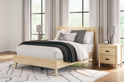 Ashley Cabinella Tan Full Platform Panel Bed