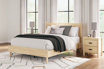 Ashley Cabinella Tan Queen Platform Panel Bed