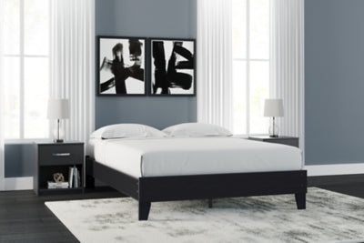 Ashley Finch Black Queen Platform Bed