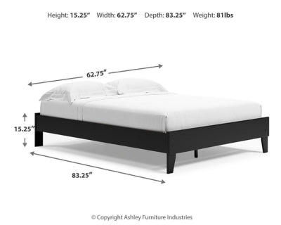 Ashley Finch Black Queen Platform Bed
