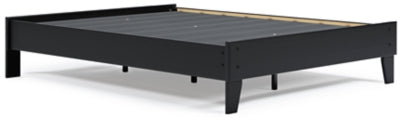 Ashley Finch Black Queen Platform Bed
