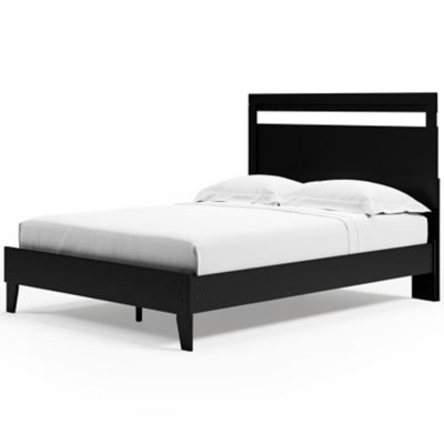 Ashley Finch Black Brown Queen Panel Platform Bed
